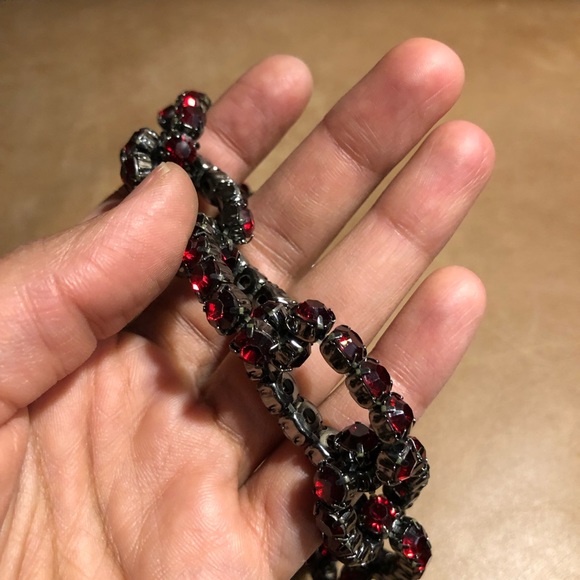 Nine West Red rhinestone loop necklace - Picture 6 of 8